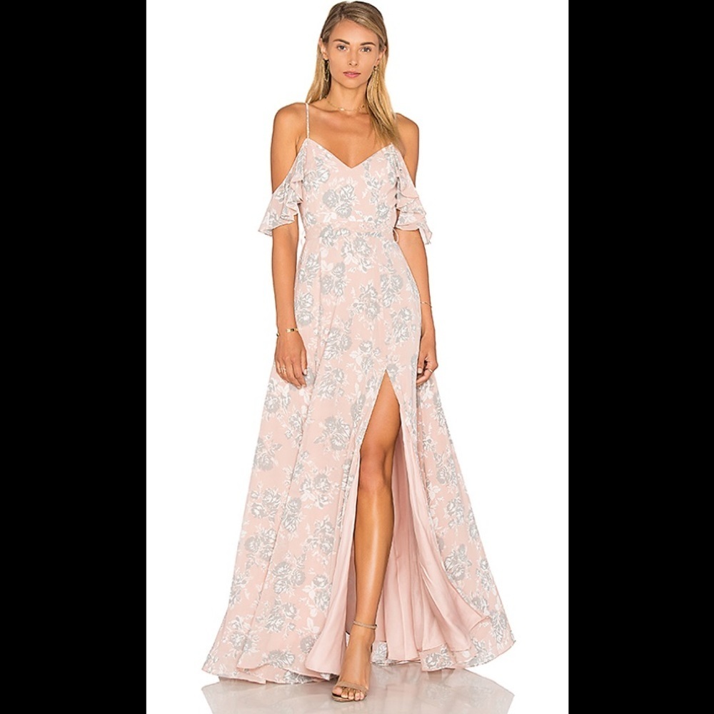 Lovers + Friends Taylor Dress Pink Gray Wedding Guest Occasion Party Spring